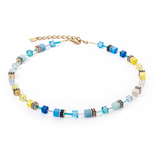 Load image into Gallery viewer, GEOCUBE® 2838 Iconic necklace Turquoise yellow 0601
