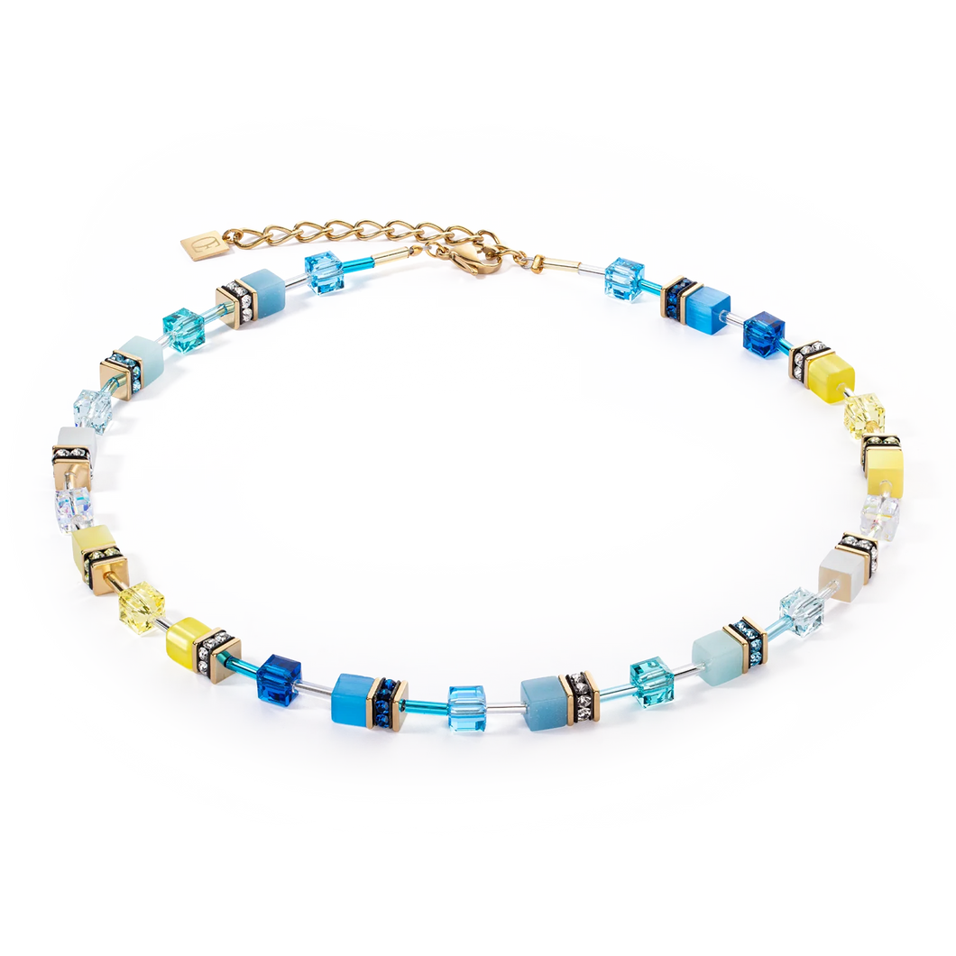 GEOCUBE® 2838 Iconic necklace Turquoise yellow 0601