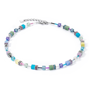 GeoCUBE® Iconic necklace silver-ice pastels