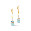 GeoCUBE® Iconic earrings turquoise-yellow