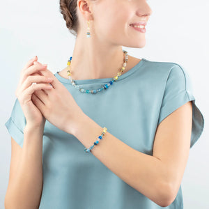 GEOCUBE® 2838 Iconic necklace Turquoise yellow 0601