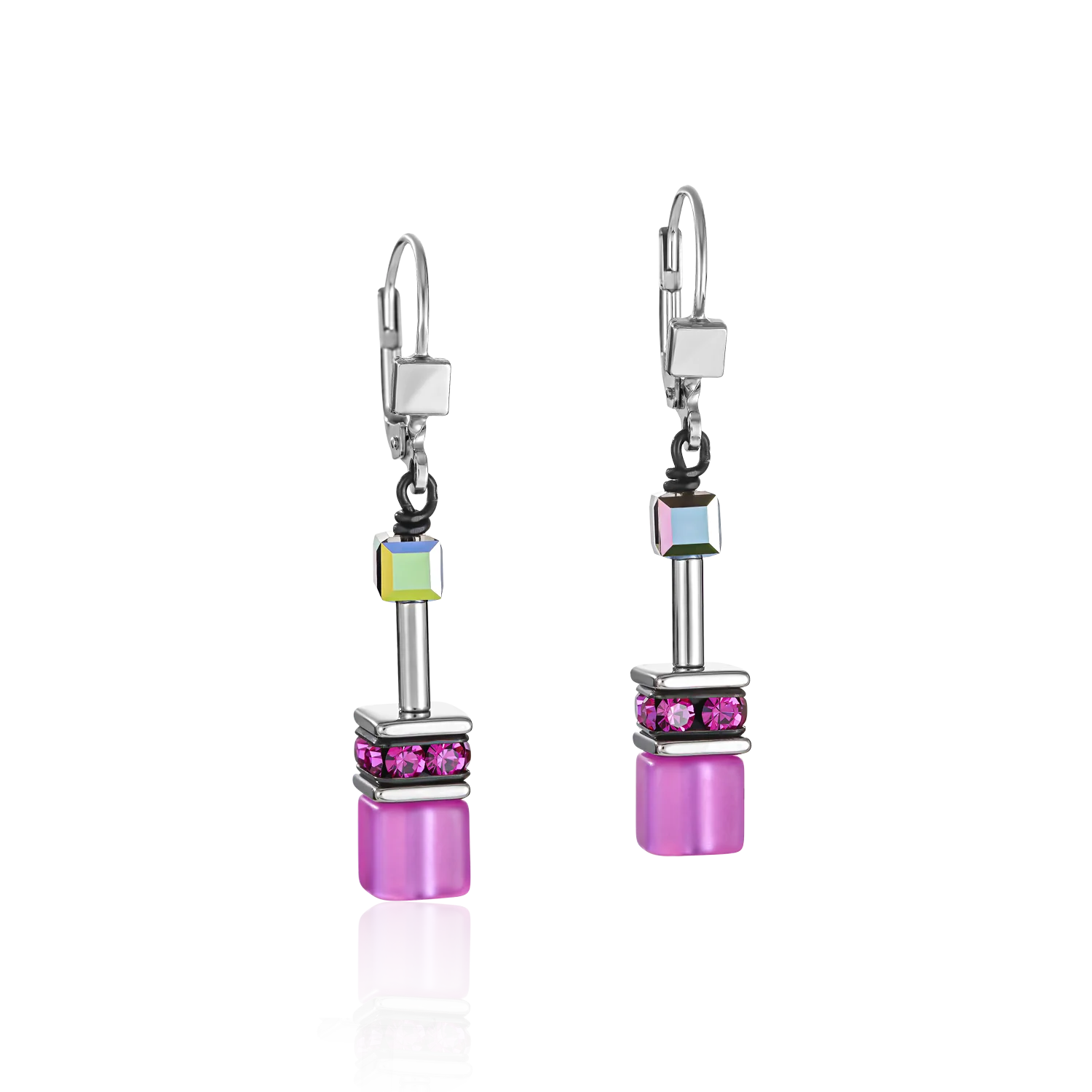 GeoCUBE® Earrings multicolour pink