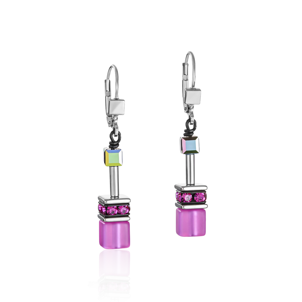 GeoCUBE® Earrings multicolour pink