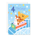 4th Birthday Card – Rollercoaster Theme for Children