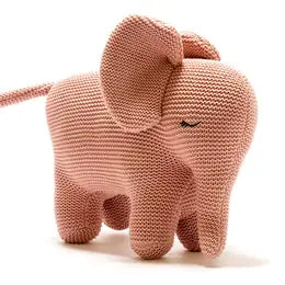 CHUNKY KNIT ORGANIC SMALL BABY CHARLOTTE ELEPHANT SOFT TOY