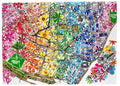 Nether Edge Sheffield map a6 hand painted greetings card