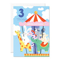 3rd Birthday Card – Carousel Theme Birthday for Kids