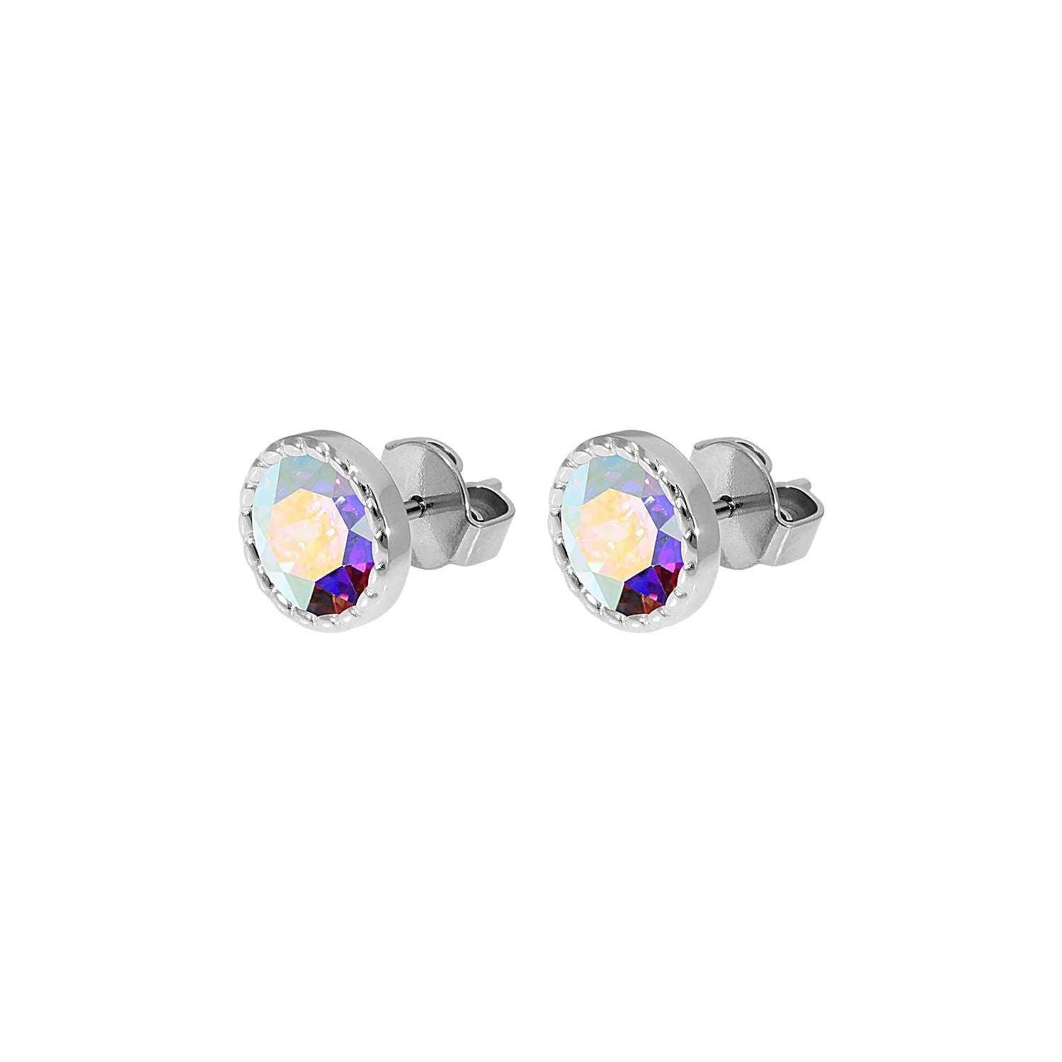 Qudo Silver Bocconi Flat Studs 9mm
