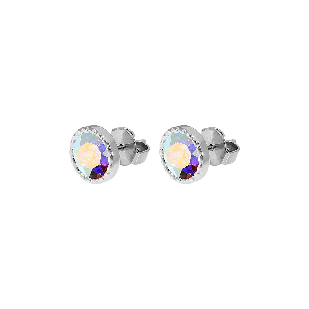 Qudo Silver Bocconi Flat Studs 9mm
