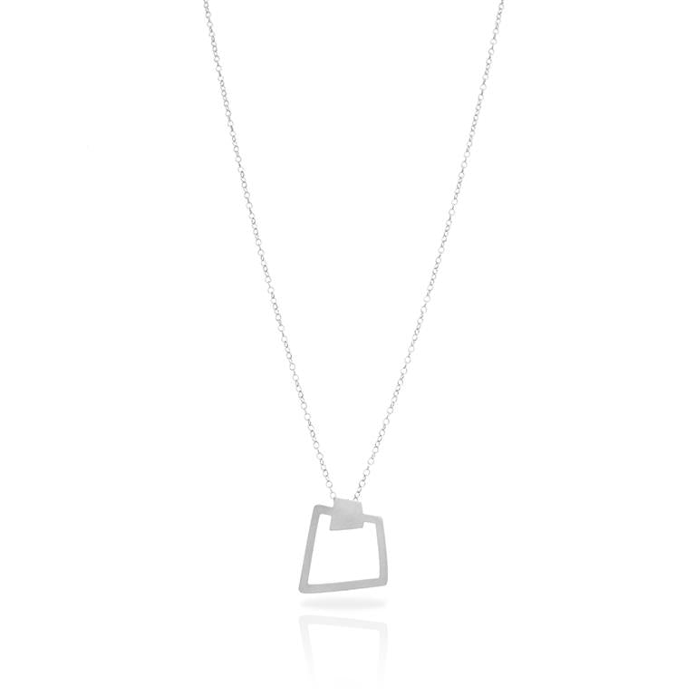 Bau Silver Plated Short Pendant | RAS Jewellery | ORA Gallery Sheffield on white background 