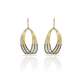 Orbit Black Gold Plated Earrings -RAS Jewellery -ORA Gallery Sheffield on white background