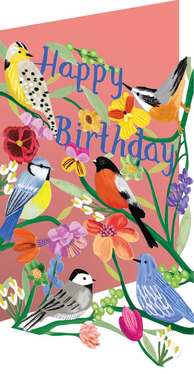 Bright Birds Lasercut Card single - GC 2366