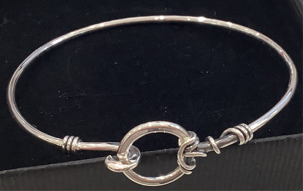 JB Round Wire Silver Bangle