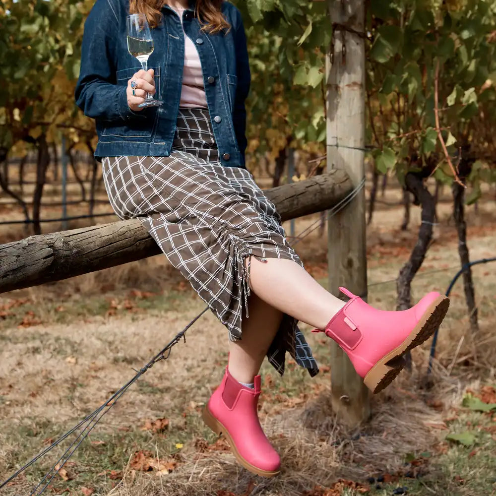 NEW COLOUR- Bobbi Wellington Ankle Boot // fuchsia
