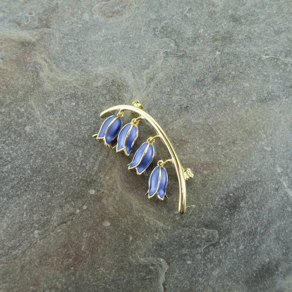 Bluebell Flower Brooch, Gold Plated