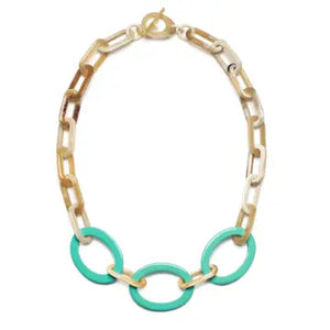 BRANCH Buffalo Horn BLUE AND BLACK NATURAL MID LENGTH HORN NECKLACE