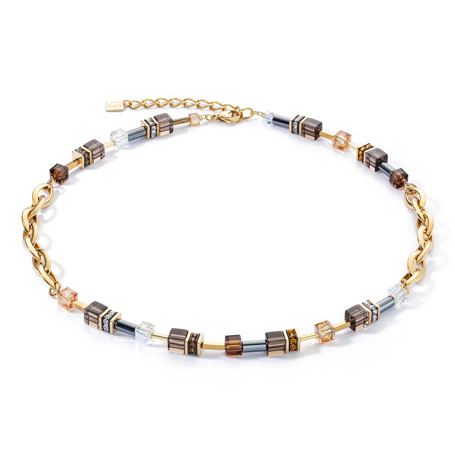 GeoCUBE® Chunky Chain Necklace gold-brown