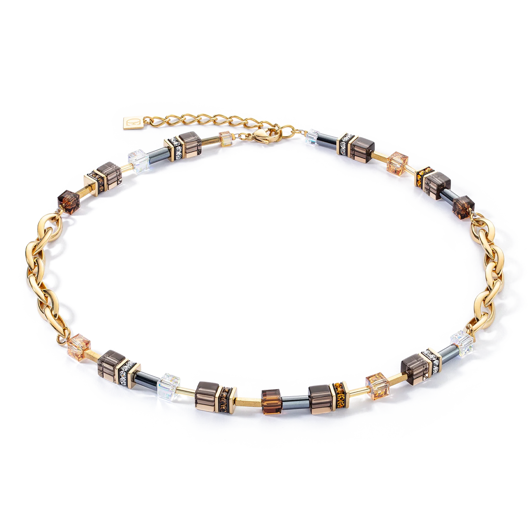 GeoCUBE® Chunky Chain Necklace gold-brown
