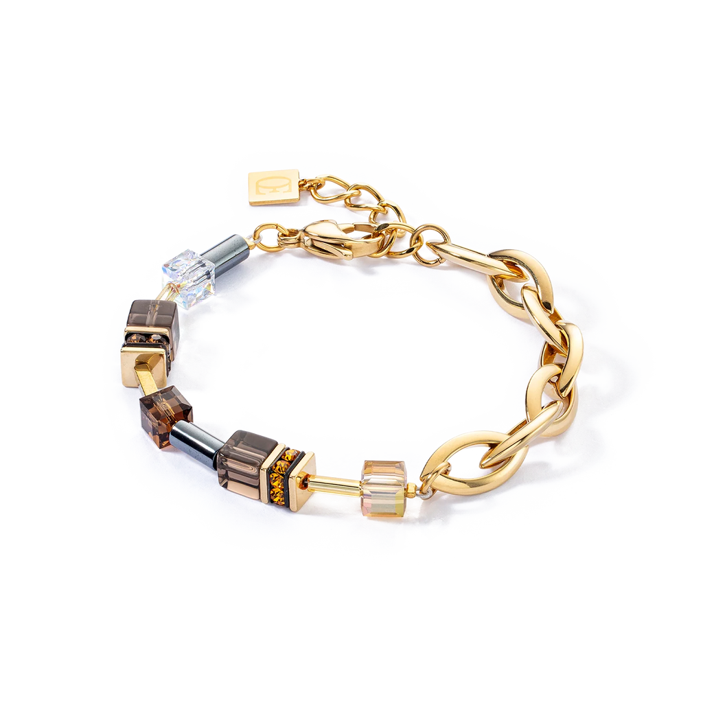 GeoCUBE® Chunky Chain bracelet gold-brown