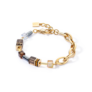 GeoCUBE® Chunky Chain bracelet gold-brown