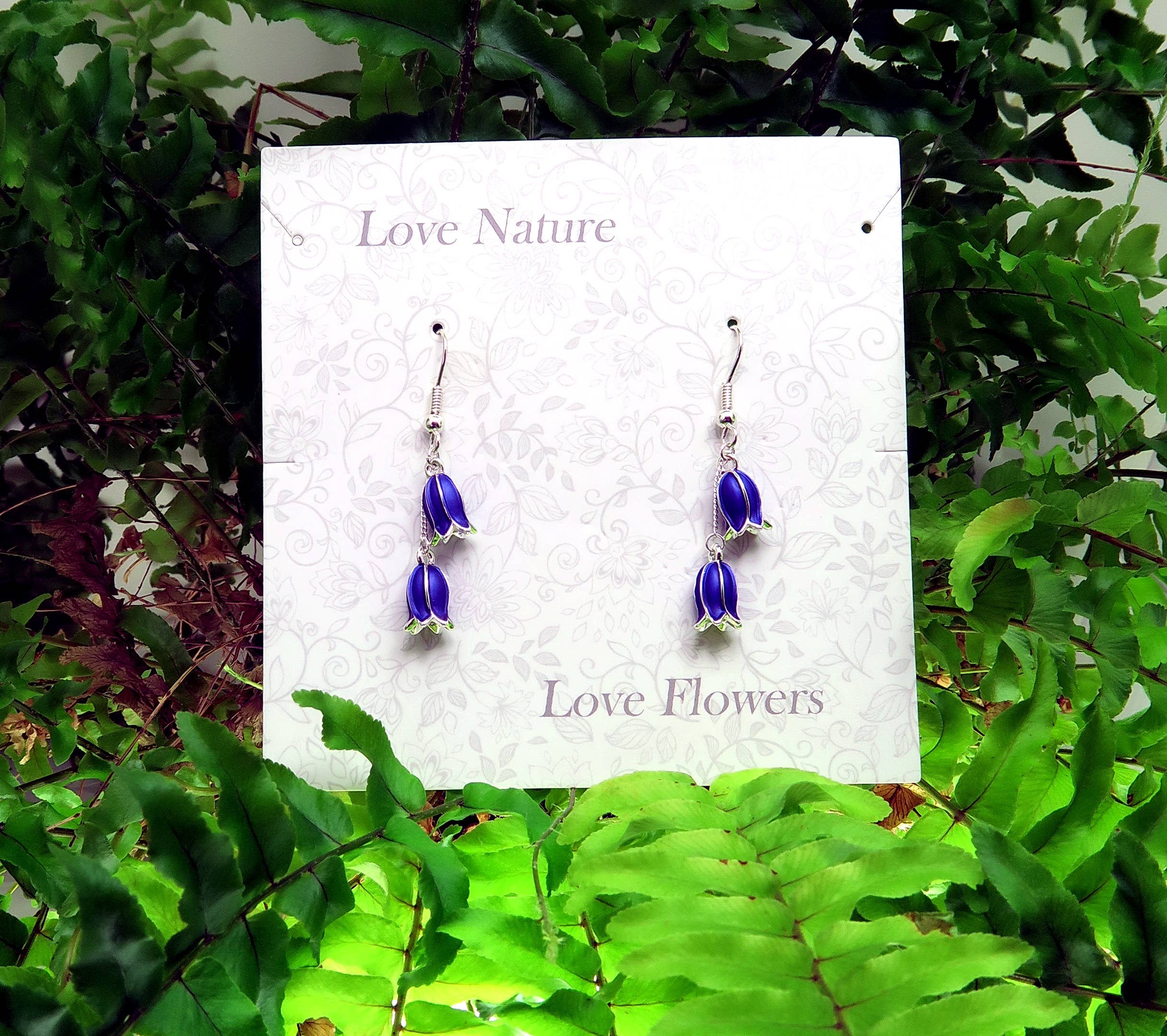 Bluebell Flower Drop Hook Earrings