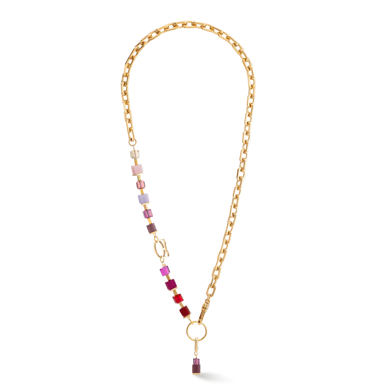 Necklace Cube Fusion Charm gold-red