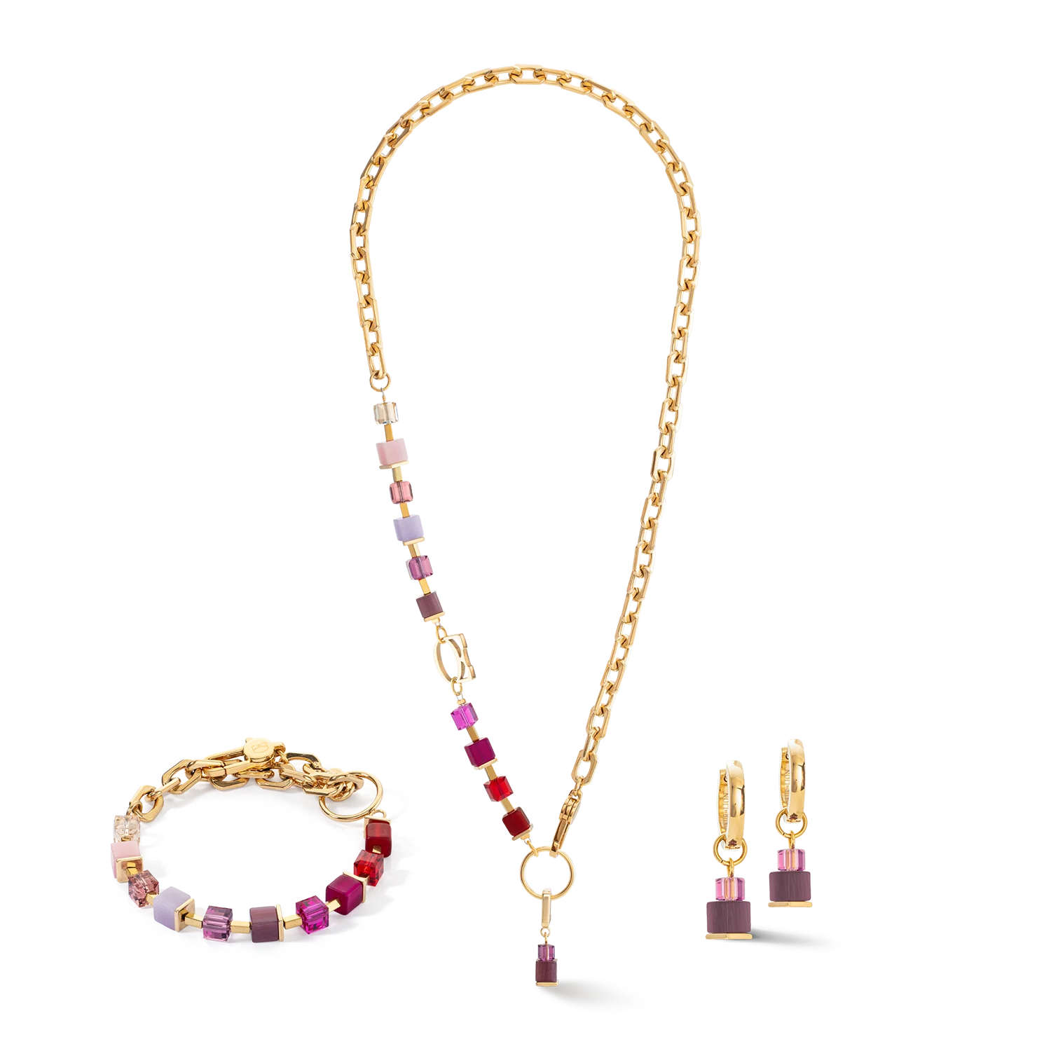 Hoops Cube Fusion Charm gold-red