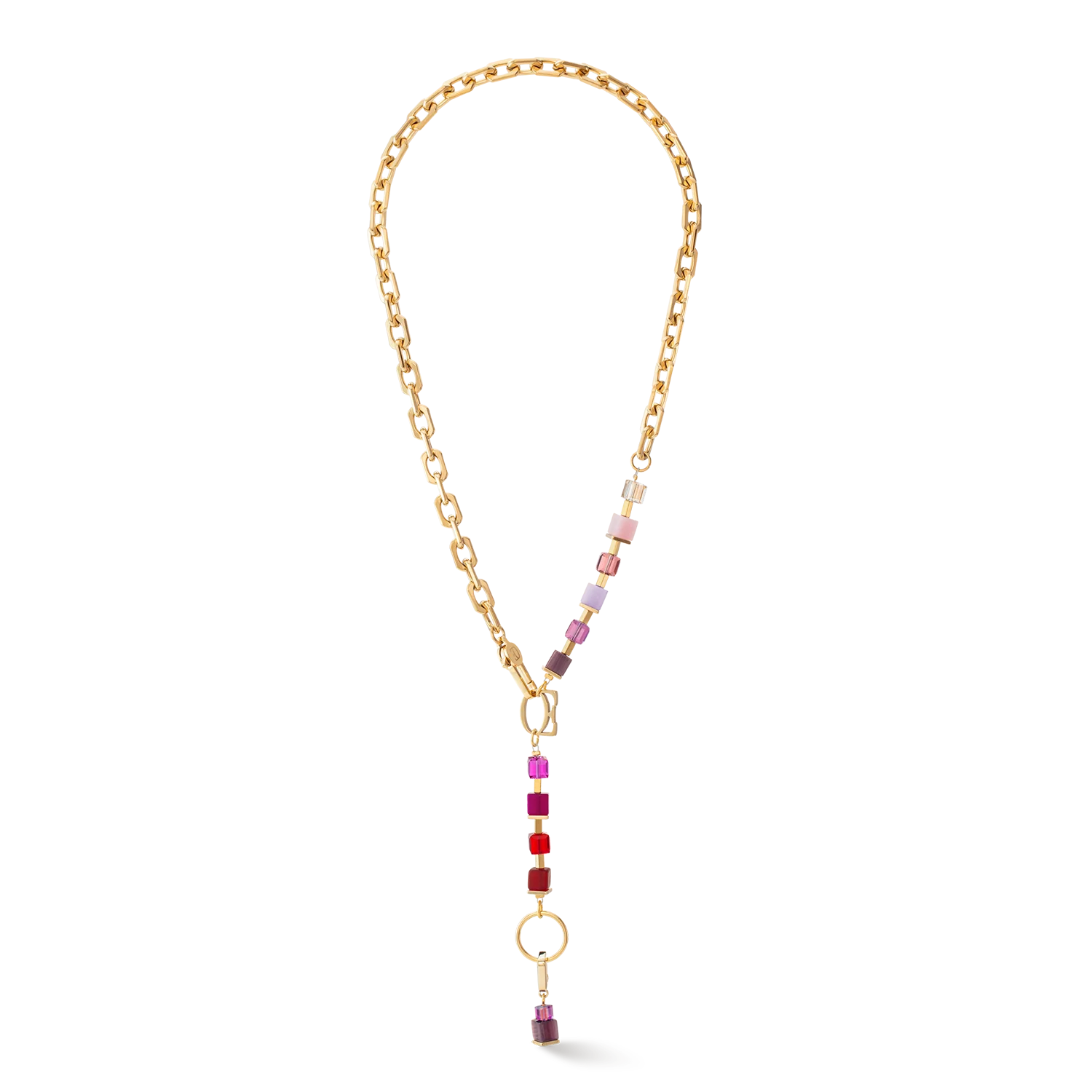 Necklace Cube Fusion Charm gold-red