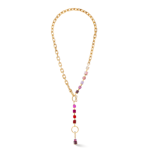 Necklace Cube Fusion Charm gold-red