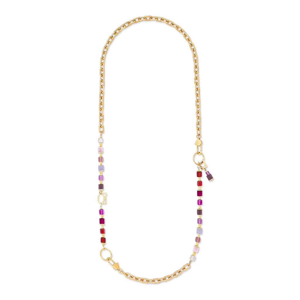 Necklace Cube Fusion Charm gold-red