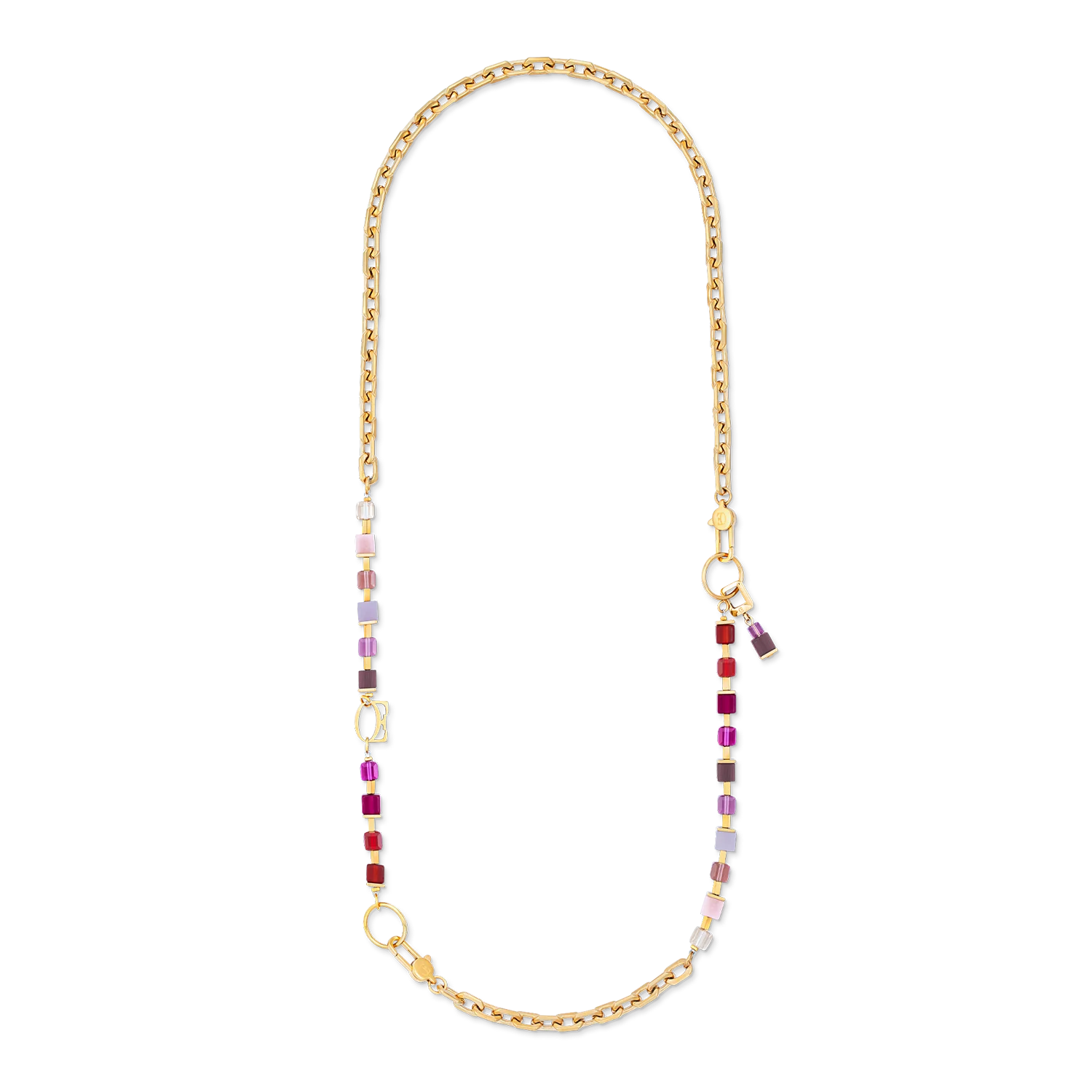 Necklace Cube Fusion Charm gold-red