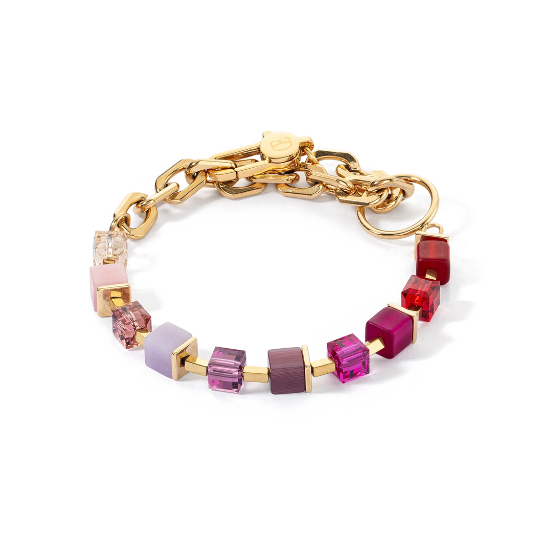 Bracelet Cube Fusion Charm gold-red