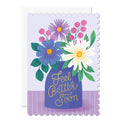 Get Well Soon Card – Vase Design with Flowers Greeting