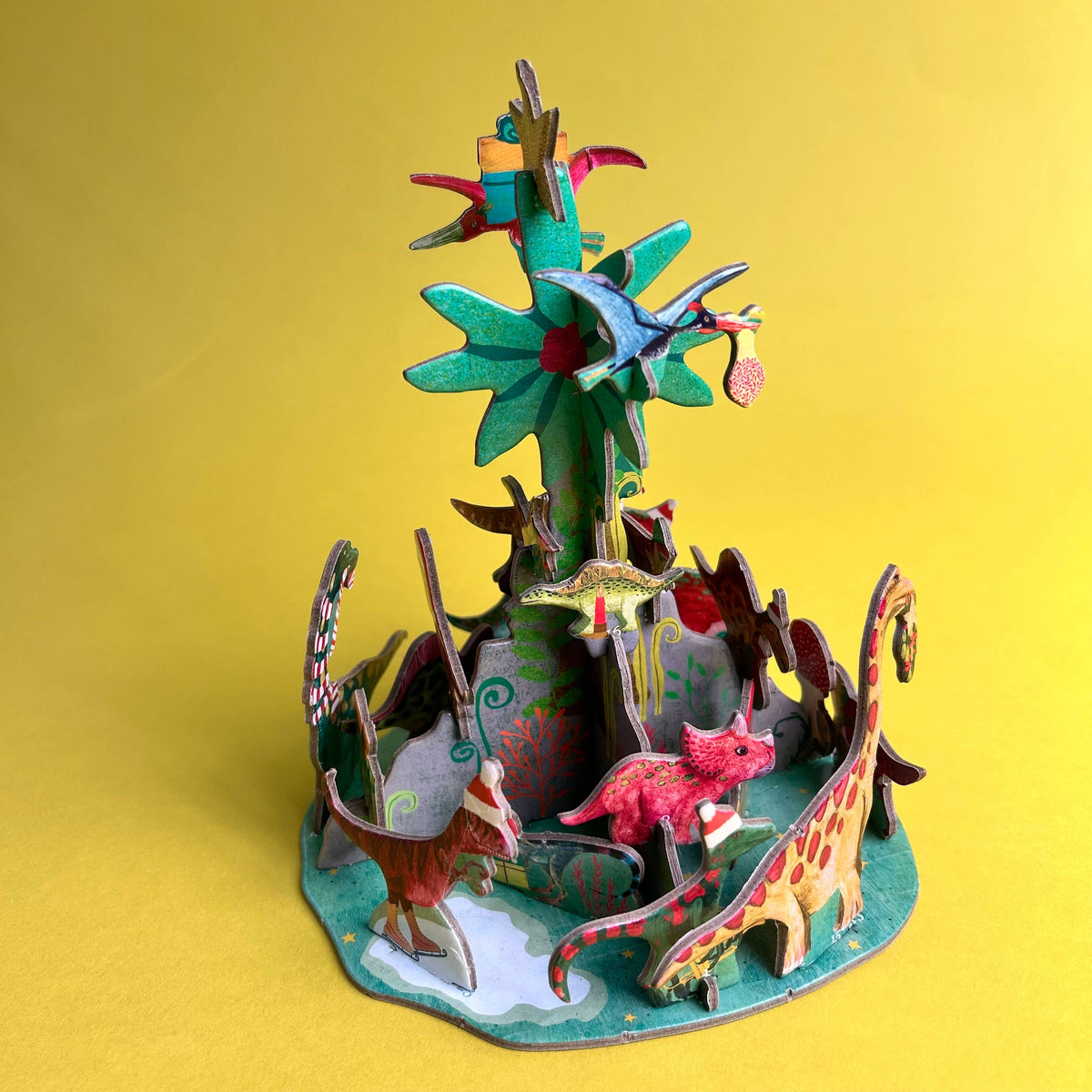 Dino Christmas petite 3D pop and slot advent calendar by Roger la Borde, artwork by Katherine Quinn