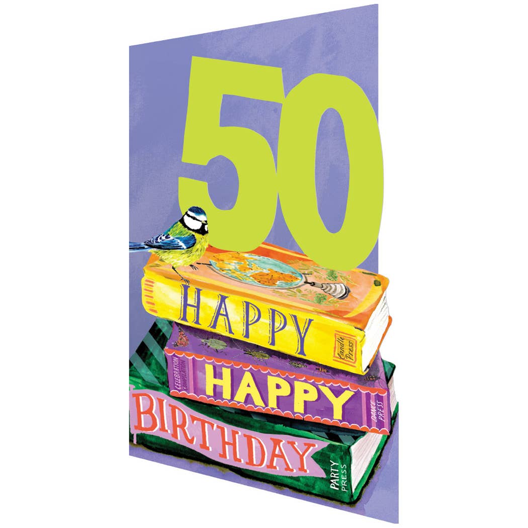 50 Bookstack Lasercut Card single - GC 2485