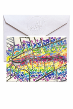 Load image into Gallery viewer, Sharrowvale Rd Sheffield map A6 hand painted greetings card 
