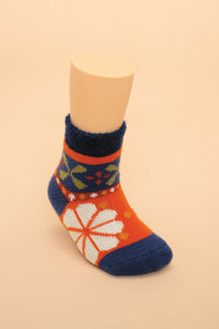 Petite Powder Socks - Fair isle tangerine