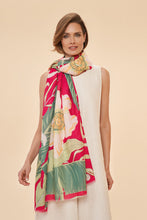 Load image into Gallery viewer, POWDER Printed Delicate Tropical Scarf - Dark Rose
