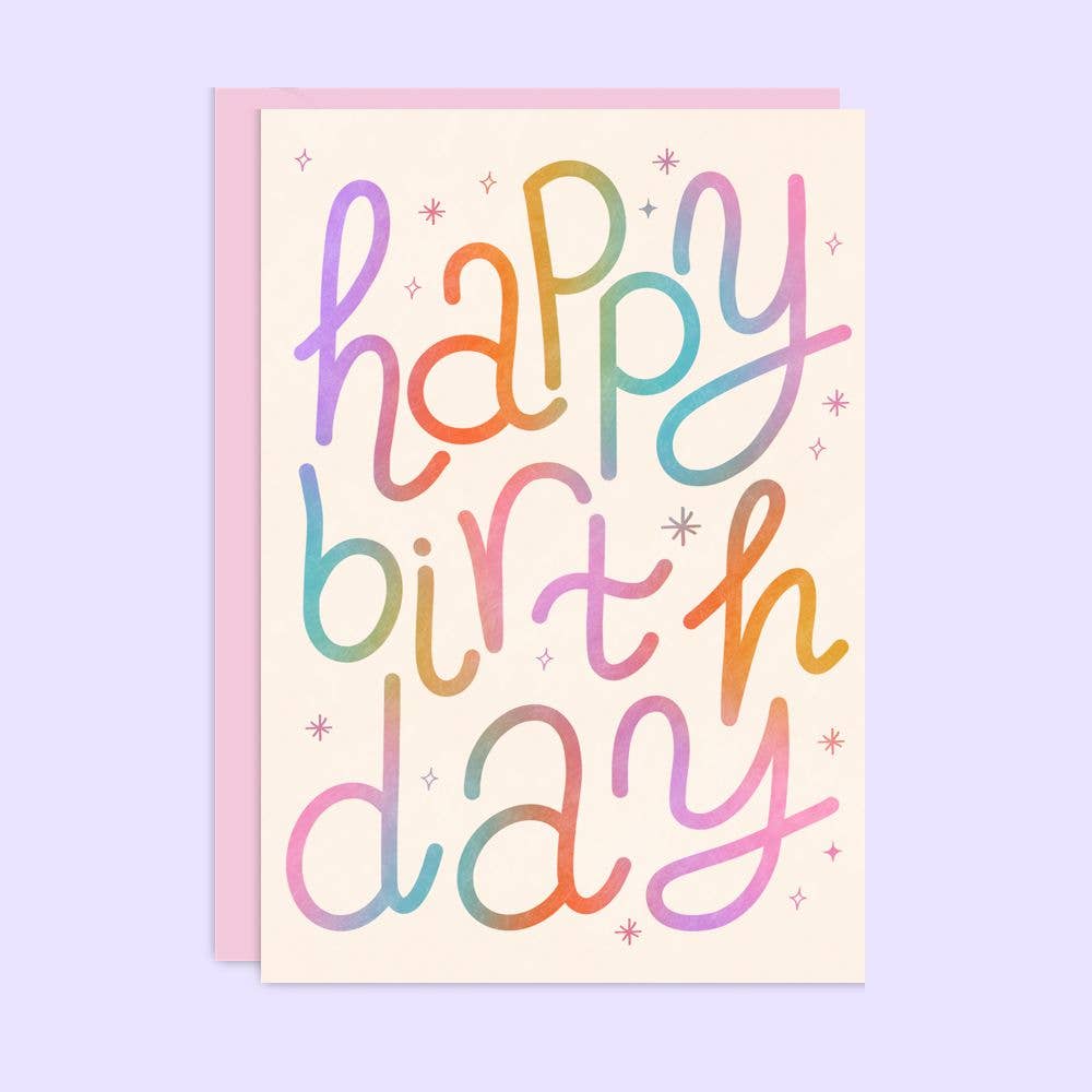 Happy Birthday Card | Typography Birthday Card | Female Card