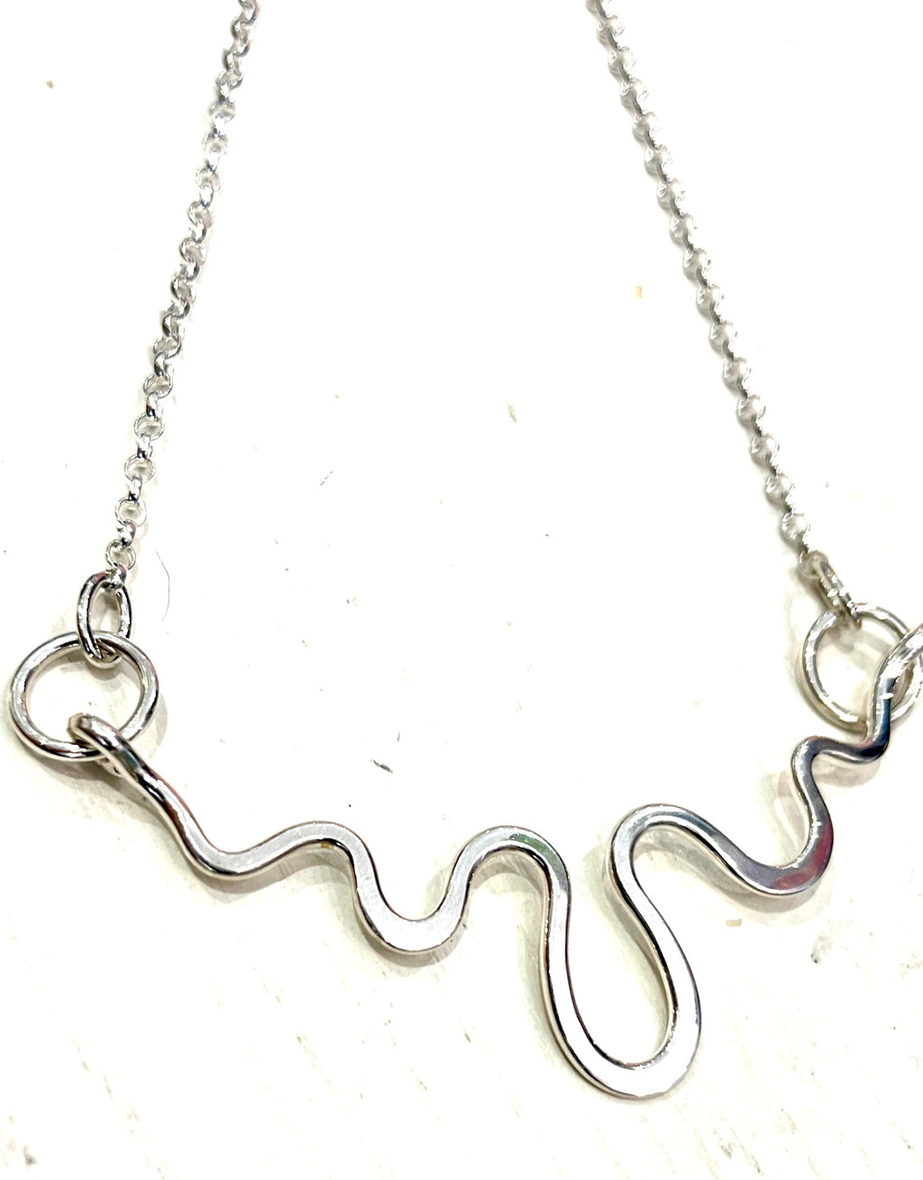 JB Silver Squiggle necklace