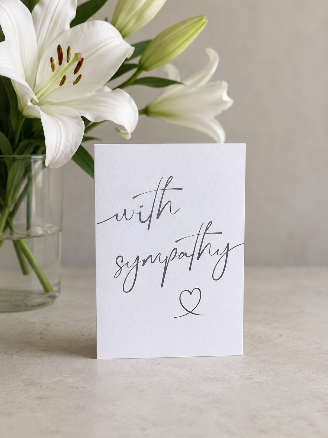 With Sympathy Script Greeting Card