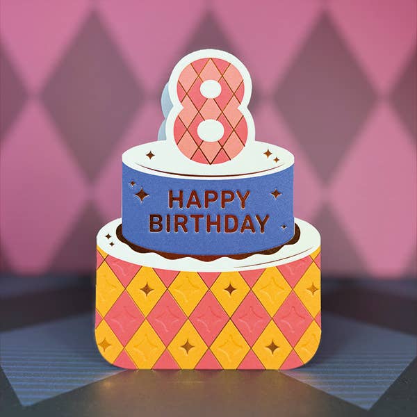 Age 8 Circus Themed Birthday Card
