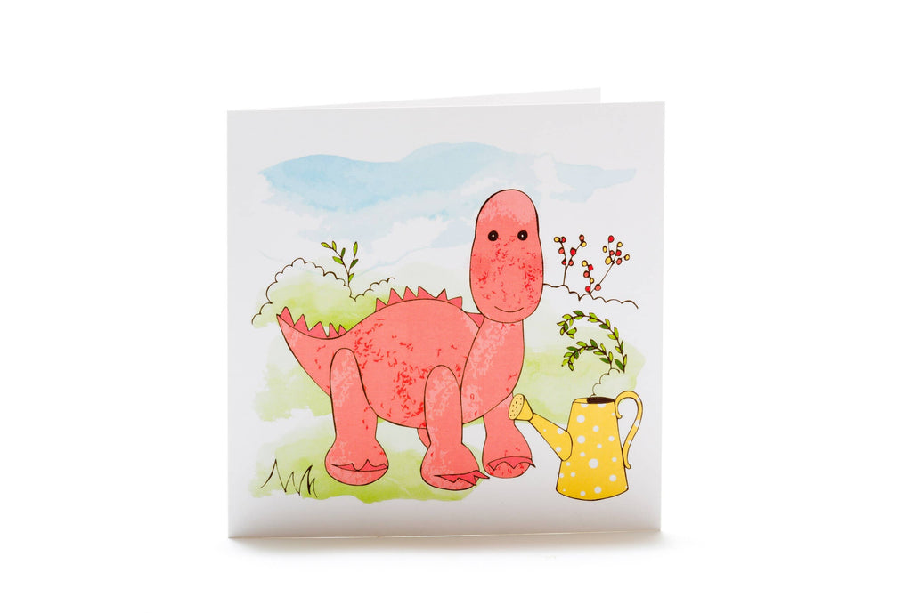 Welcome Baby Pink Diplodocus Baby Dinosaur Card