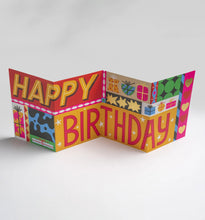 Load image into Gallery viewer, Lagom Design Concertina Card - [Christmas Tree / Birthday/baloons / Floral] | Fold-Out Greeting Card
