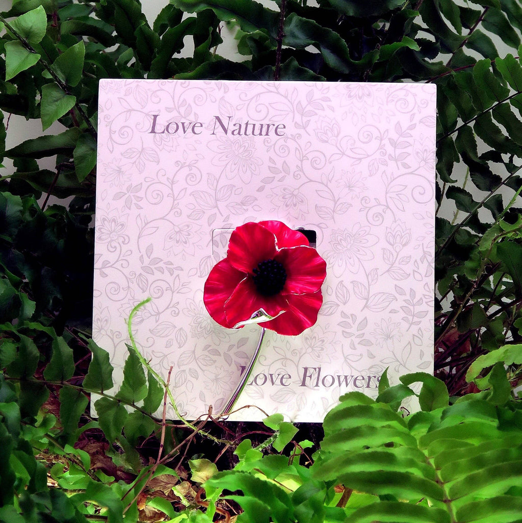 Poppy Red Flower Brooch