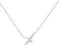 Kiss Pave Necklace - Silver