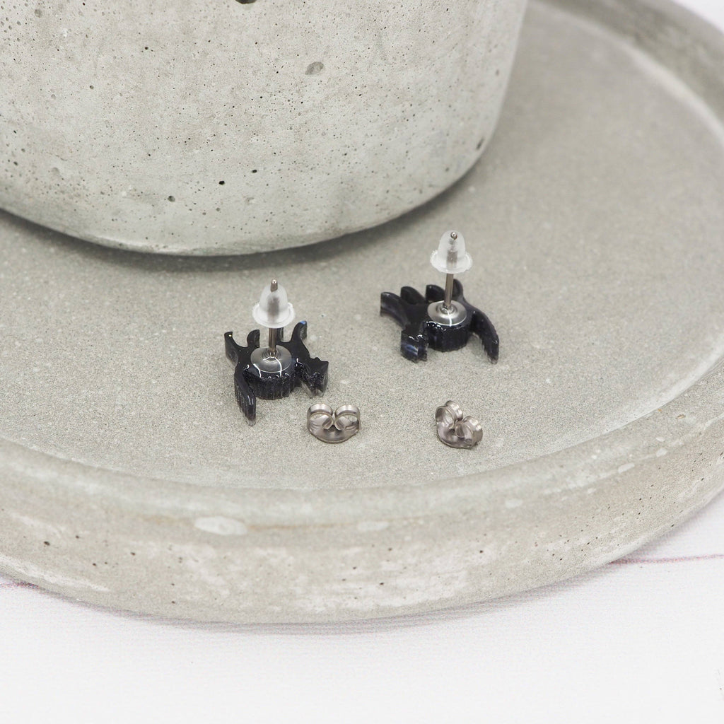 Purple galaxy cat studs