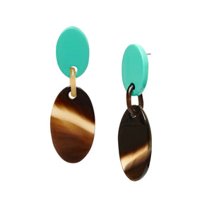 Lacquered Oval Drop Earrings