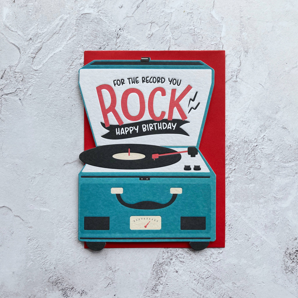 Happy Birthday Record Player Card