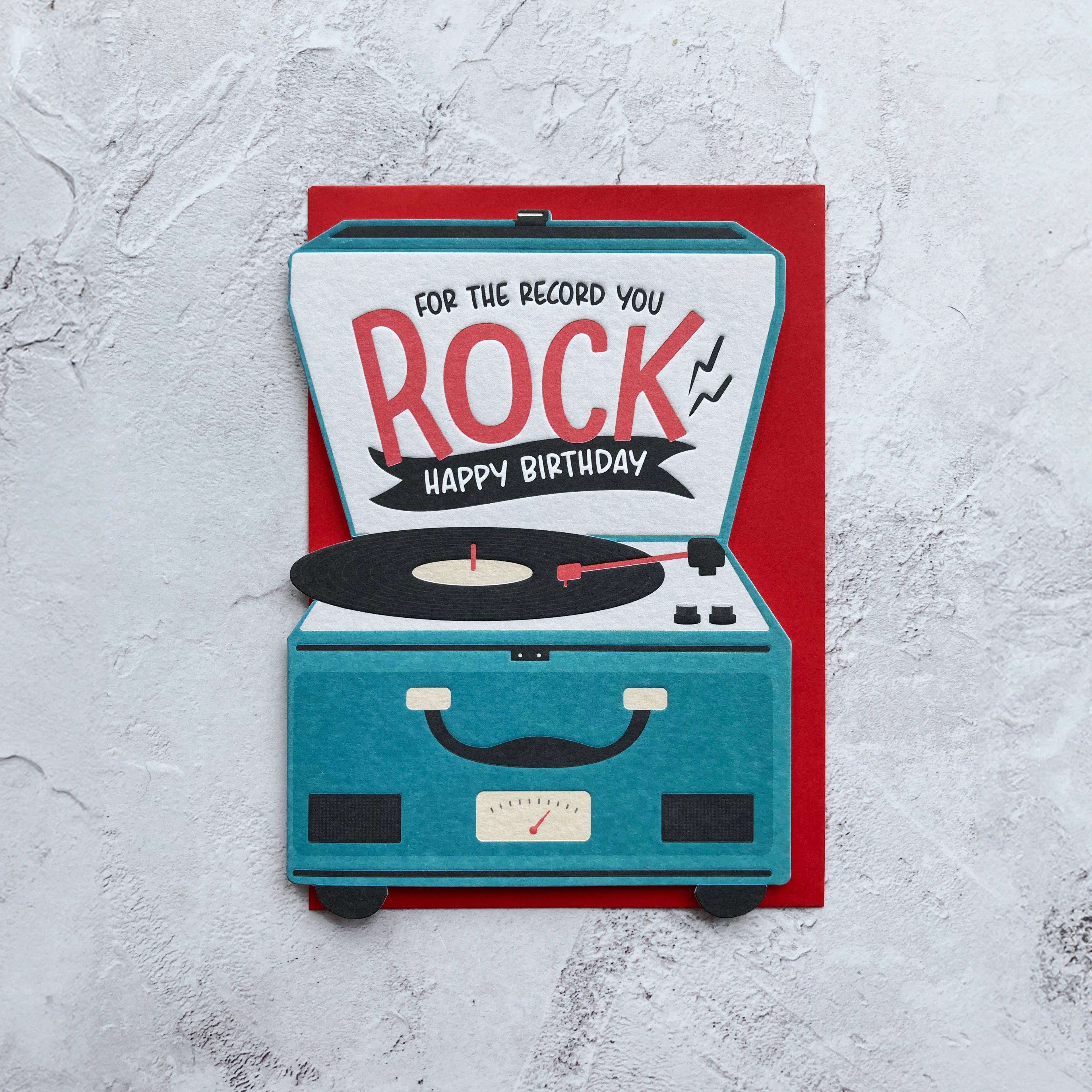 Happy Birthday Record Player Card